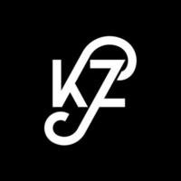 kz brief logo ontwerp. beginletters kz logo icoon. abstracte letter kz minimale logo ontwerpsjabloon. kz brief ontwerp vector met zwarte kleuren. kz-logo