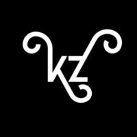 kz brief logo ontwerp. beginletters kz logo icoon. abstracte letter kz minimale logo ontwerpsjabloon. kz brief ontwerp vector met zwarte kleuren. kz-logo