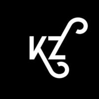 kz brief logo ontwerp. beginletters kz logo icoon. abstracte letter kz minimale logo ontwerpsjabloon. kz brief ontwerp vector met zwarte kleuren. kz-logo
