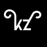 kz brief logo ontwerp. beginletters kz logo icoon. abstracte letter kz minimale logo ontwerpsjabloon. kz brief ontwerp vector met zwarte kleuren. kz-logo