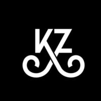 kz brief logo ontwerp. beginletters kz logo icoon. abstracte letter kz minimale logo ontwerpsjabloon. kz brief ontwerp vector met zwarte kleuren. kz-logo