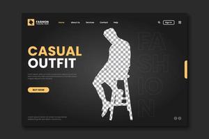 sjabloon voor bestemmingspagina voor casual outfit vector