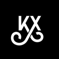 kx brief logo ontwerp op zwarte achtergrond. kx creatieve initialen brief logo concept. kx brief ontwerp. kx wit letterontwerp op zwarte achtergrond. kx, kx-logo vector