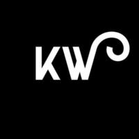 kw brief logo ontwerp op zwarte achtergrond. kw creatieve initialen brief logo concept. kw brief ontwerp. kw wit letterontwerp op zwarte achtergrond. kw, kw-logo vector