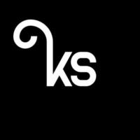 ks brief logo ontwerp op zwarte achtergrond. ks creatieve initialen brief logo concept. ks brief ontwerp. ks wit letterontwerp op zwarte achtergrond. ks, ks-logo vector