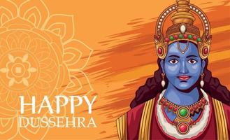 happy dussehra poster met lord rama vector