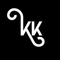 kk brief logo ontwerp op zwarte achtergrond. kk creatieve initialen brief logo concept. kk brief ontwerp. kk witte letter ontwerp op zwarte achtergrond. kk, kk-logo vector