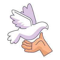 hand optillende duif vrede vector