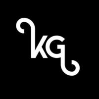 kg brief logo ontwerp op zwarte achtergrond. kg creatieve initialen brief logo concept. kg letterontwerp. kg wit letterontwerp op zwarte achtergrond. kg, kg-logo vector