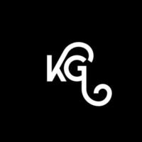 kg brief logo ontwerp op zwarte achtergrond. kg creatieve initialen brief logo concept. kg letterontwerp. kg wit letterontwerp op zwarte achtergrond. kg, kg-logo vector