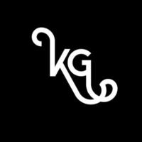 kg brief logo ontwerp op zwarte achtergrond. kg creatieve initialen brief logo concept. kg letterontwerp. kg wit letterontwerp op zwarte achtergrond. kg, kg-logo vector