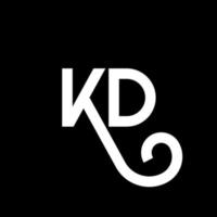 kd brief logo ontwerp op zwarte achtergrond. kd creatieve initialen brief logo concept. kd brief ontwerp. kd wit letterontwerp op zwarte achtergrond. kd, kd-logo vector