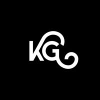 kg brief logo ontwerp op zwarte achtergrond. kg creatieve initialen brief logo concept. kg letterontwerp. kg wit letterontwerp op zwarte achtergrond. kg, kg-logo vector