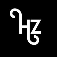 hz brief logo ontwerp op zwarte achtergrond. hz creatieve initialen brief logo concept. hz brief ontwerp. hz wit letterontwerp op zwarte achtergrond. hz, hz-logo vector