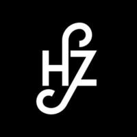 hz brief logo ontwerp op zwarte achtergrond. hz creatieve initialen brief logo concept. hz brief ontwerp. hz wit letterontwerp op zwarte achtergrond. hz, hz-logo vector