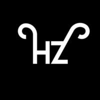 hz brief logo ontwerp op zwarte achtergrond. hz creatieve initialen brief logo concept. hz brief ontwerp. hz wit letterontwerp op zwarte achtergrond. hz, hz-logo vector