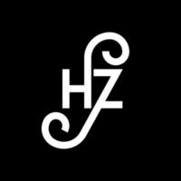 hz brief logo ontwerp op zwarte achtergrond. hz creatieve initialen brief logo concept. hz brief ontwerp. hz wit letterontwerp op zwarte achtergrond. hz, hz-logo vector