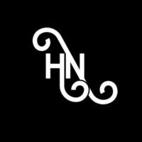 hn brief logo ontwerp op zwarte achtergrond. hn creatieve initialen brief logo concept. hn brief ontwerp. hn wit letterontwerp op zwarte achtergrond. hn, hn-logo vector