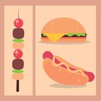 set van fastfood vector