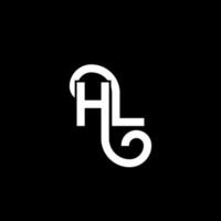 hl brief logo ontwerp op zwarte achtergrond. hl creatieve initialen brief logo concept. hl brief ontwerp. hl wit letterontwerp op zwarte achtergrond. hl, hl-logo vector