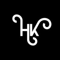 hk brief logo ontwerp op zwarte achtergrond. hk creatieve initialen brief logo concept. hh brief ontwerp. hk witte letter ontwerp op zwarte achtergrond. hk, hk-logo vector