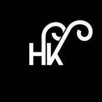 hk brief logo ontwerp op zwarte achtergrond. hk creatieve initialen brief logo concept. hh brief ontwerp. hk witte letter ontwerp op zwarte achtergrond. hk, hk-logo vector