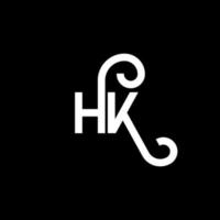 hk brief logo ontwerp op zwarte achtergrond. hk creatieve initialen brief logo concept. hh brief ontwerp. hk witte letter ontwerp op zwarte achtergrond. hk, hk-logo vector