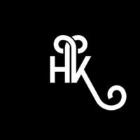 hk brief logo ontwerp op zwarte achtergrond. hk creatieve initialen brief logo concept. hh brief ontwerp. hk witte letter ontwerp op zwarte achtergrond. hk, hk-logo vector