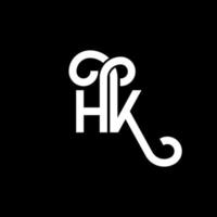 hk brief logo ontwerp op zwarte achtergrond. hk creatieve initialen brief logo concept. hh brief ontwerp. hk witte letter ontwerp op zwarte achtergrond. hk, hk-logo vector