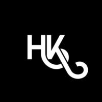 hk brief logo ontwerp op zwarte achtergrond. hk creatieve initialen brief logo concept. hh brief ontwerp. hk witte letter ontwerp op zwarte achtergrond. hk, hk-logo vector