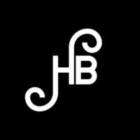 hb brief logo ontwerp op zwarte achtergrond. hb creatieve initialen brief logo concept. hb brief ontwerp. hb wit letterontwerp op zwarte achtergrond. hb, hb-logo vector