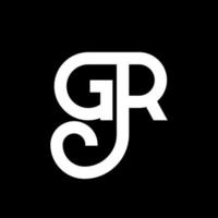 gr brief logo ontwerp op zwarte achtergrond. gr creatieve initialen brief logo concept. gr brief ontwerp. gr wit letterontwerp op zwarte achtergrond. gr, gr-logo vector