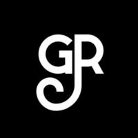gr brief logo ontwerp op zwarte achtergrond. gr creatieve initialen brief logo concept. gr brief ontwerp. gr wit letterontwerp op zwarte achtergrond. gr, gr-logo vector