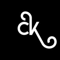 ck brief logo ontwerp op zwarte achtergrond. ck creatieve initialen brief logo concept. ck brief ontwerp. ck witte letter ontwerp op zwarte achtergrond. ck, ck-logo vector