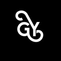 gy brief logo ontwerp op zwarte achtergrond. gy creatieve initialen brief logo concept. gy brief ontwerp. gy witte letter ontwerp op zwarte achtergrond. gy, gy-logo vector