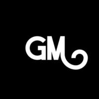 gm brief logo ontwerp op zwarte achtergrond. gm creatieve initialen brief logo concept. gm brief ontwerp. gm wit letterontwerp op zwarte achtergrond. gm, gm-logo vector
