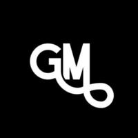 gm brief logo ontwerp op zwarte achtergrond. gm creatieve initialen brief logo concept. gm brief ontwerp. gm wit letterontwerp op zwarte achtergrond. gm, gm-logo vector