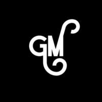 gm brief logo ontwerp op zwarte achtergrond. gm creatieve initialen brief logo concept. gm brief ontwerp. gm wit letterontwerp op zwarte achtergrond. gm, gm-logo vector