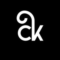 ck brief logo ontwerp op zwarte achtergrond. ck creatieve initialen brief logo concept. ck brief ontwerp. ck witte letter ontwerp op zwarte achtergrond. ck, ck-logo vector