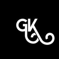 gk brief logo ontwerp op zwarte achtergrond. gk creatieve initialen brief logo concept. gk brief ontwerp. gk wit letterontwerp op zwarte achtergrond. gk, gk-logo vector