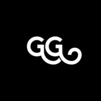 gg brief logo ontwerp op zwarte achtergrond. gg creatieve initialen brief logo concept. gg brief ontwerp. gg wit letterontwerp op zwarte achtergrond. gg, gg-logo vector