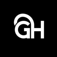 gh brief logo ontwerp op zwarte achtergrond. gh creatieve initialen brief logo concept. gh brief ontwerp. gh wit letterontwerp op zwarte achtergrond. gh, gh logo vector