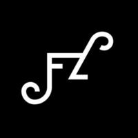 fz brief logo ontwerp op zwarte achtergrond. fz creatieve initialen brief logo concept. fz brief ontwerp. fz wit letterontwerp op zwarte achtergrond. fz, fz-logo vector