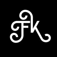 fk brief logo ontwerp op zwarte achtergrond. fk creatieve initialen brief logo concept. fk brief ontwerp. fk wit letterontwerp op zwarte achtergrond. fk, fk-logo vector