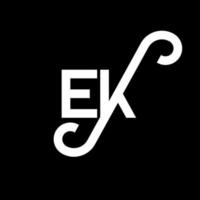 ek brief logo ontwerp op zwarte achtergrond. ek creatieve initialen brief logo concept. ek brief ontwerp. ek wit letterontwerp op zwarte achtergrond. ek, ek-logo vector