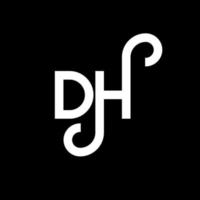 dh brief logo ontwerp op zwarte achtergrond. dh creatieve initialen brief logo concept. dh brief ontwerp. dh witte letter ontwerp op zwarte achtergrond. dh, dh logo vector
