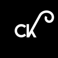 ck brief logo ontwerp op zwarte achtergrond. ck creatieve initialen brief logo concept. ck brief ontwerp. ck witte letter ontwerp op zwarte achtergrond. ck, ck-logo vector