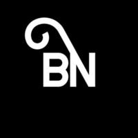 bn brief logo ontwerp op zwarte achtergrond. bn creatieve initialen brief logo concept. bn brief ontwerp. bn wit letterontwerp op zwarte achtergrond. bn, bn-logo vector