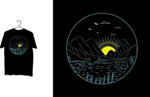avontuur bergen t-shirt ontwerp vector