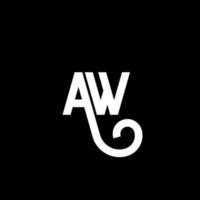 aw brief logo ontwerp op zwarte achtergrond. aw creatieve initialen brief logo concept. aw brief ontwerp. aw wit letterontwerp op zwarte achtergrond. aw, aw-logo vector